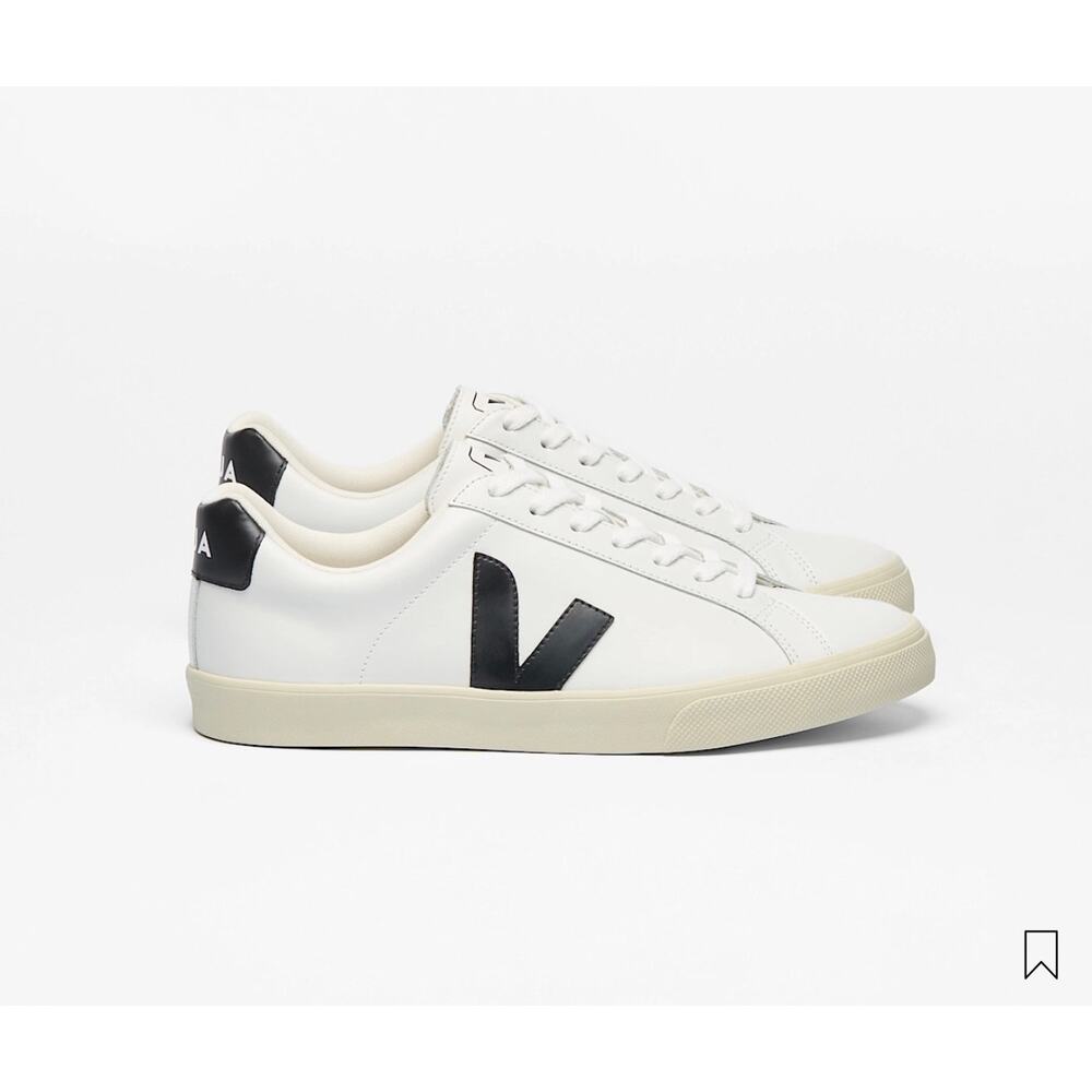 Veja Esplar sneakers shoes in white leather black "V" logo‎ size 6 EU 37